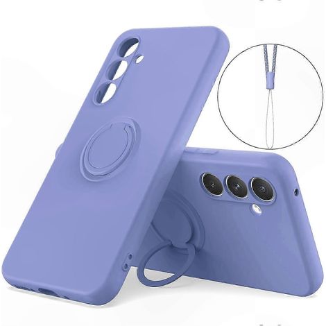 Coque téléphone en silicone liquide pour Galaxy S24, avec dragonne et support intégré, protection robuste et design fin. (1/5)