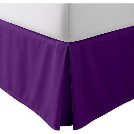 Jupe De Lit Reine - Plis Quadruples Souples - Chute Sur Mesure 16 Pouces - Pour Décoration Chambre à Coucher - 1 Pièce (1/5)