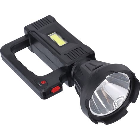 Lampe torche projecteur avec fonction de chargement USB, deux sources lumineuses, indicateur de batterie intelligent et plusieurs modes d'éclairage. (1/5)