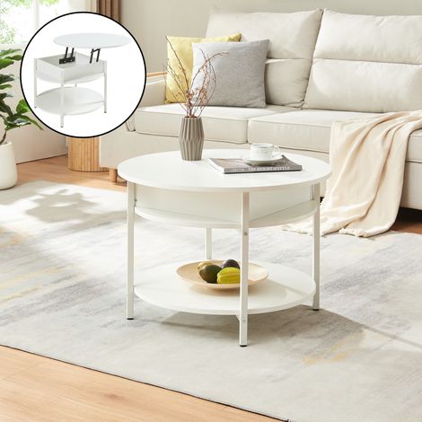 Table basse Kandas avec surface relevable blanc [en.casa]