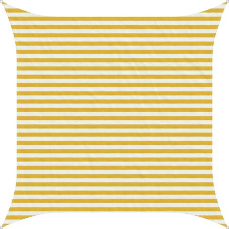 Sunshade Sail Yellow and White 3.6 x 3.6 m HDPE vidaXL