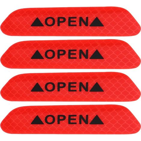 Autocollants Réfléchissants pour Porte de Voiture, Panneau de sécurité Autocollant, 4 Pièces pour Haute visibilité, Matériau PET, 5 Options de Couleurs, sécurité de Conduite de (1/5)
