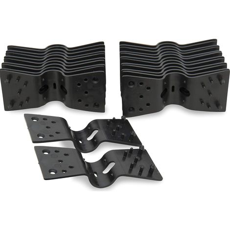Clips universels 06192 - Clip spécial Brise-Vue - Fixation pour Panneau de clôture - 24 pièces - Noir (1/5)
