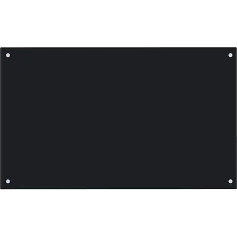Protector antisalpicaduras de cocina negro con rejilla fácil de limpiar 100 x 60 cm fabricado en vidrio templado negro 020046351 (1/5)