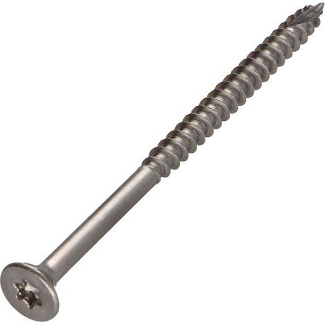 Vis bois TEKOR Inox A2 Tête fraisée Cranté TORX T20 4.5X80 Filetée sur 50 Pointe antifendage type 17 (1/5)