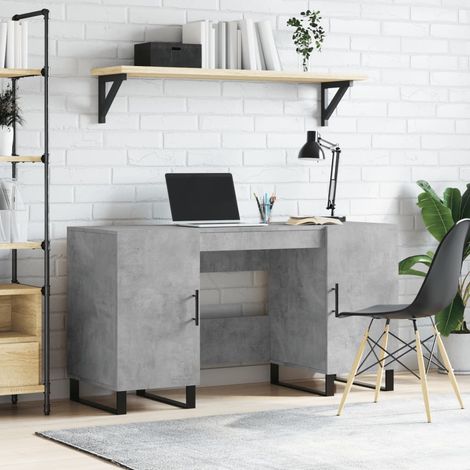 Schreibtisch Betongrau 140x50x75 cm Holzwerkstoff