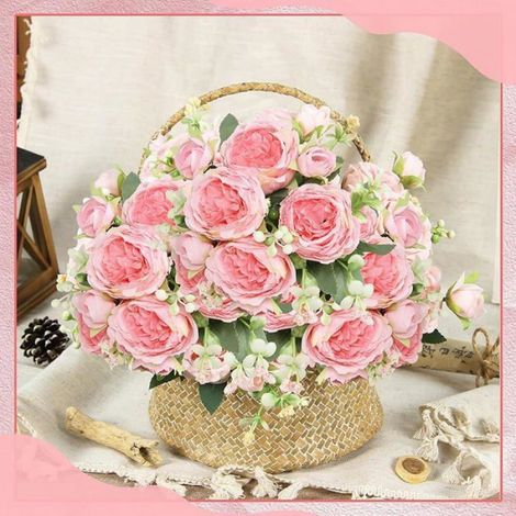 Pivoine Artificielle - 32 cm - En Soie Haute Qualité - Pour Décoration Intérieure Mariage Maison Bureau - Lot de 3 (1/5)