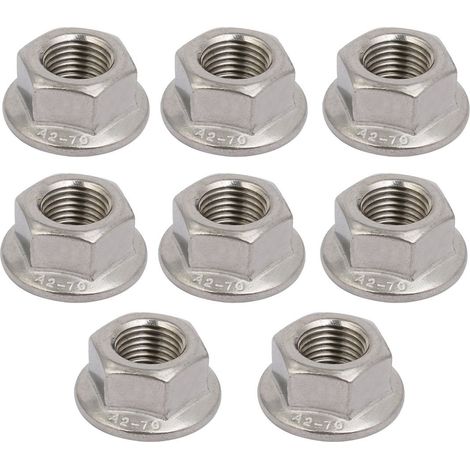 8PCS M12x1,25mm filetage métrique acier inox 304 écrou embase hex (1/4)