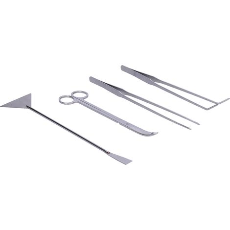 Kit d'outils 4 en 1 pour aquarium, en alliage d'aluminium, pour le nettoyage des plantes et des poissons. (1/5)