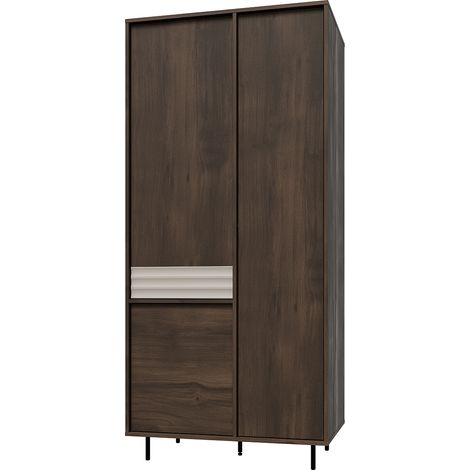 Armadio 3 ante Astra marrone scuro e cashmere 195cm