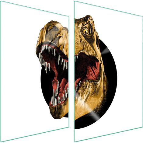 Assiette de protection en verre pour la cuisine 2x35x52 dinosaure (1/5)