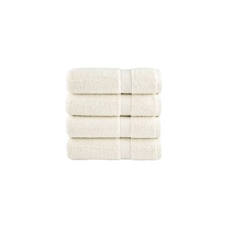 Set di 4 asciugamani da bagno premium SOLUND, bianco crema, 70 x 140 cm, 600 g/m² - Crezuo (1/4)