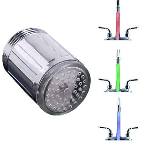 YMYNY Colorful LED Faucet, LED Illuminated Faucet Nozzle, 3 Colors Temperature Sensitive LED Faucet for Restaurants, Homes, Hotels, Bathrooms, Kitchen Accessories, Durable