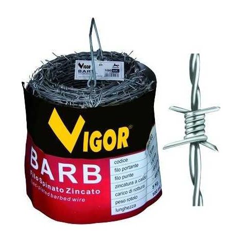 Fil de fer tordu Vigor Barb Zincé Mt. 250 (1/2)