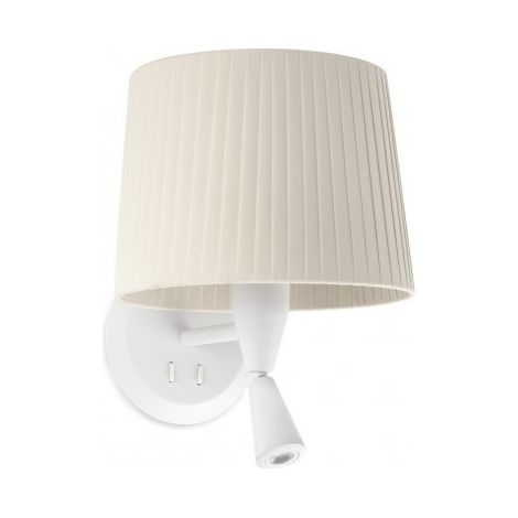 SAMBA Applique murale avec lecteur blanc/enrubannée beige 64308-35 (1/2)