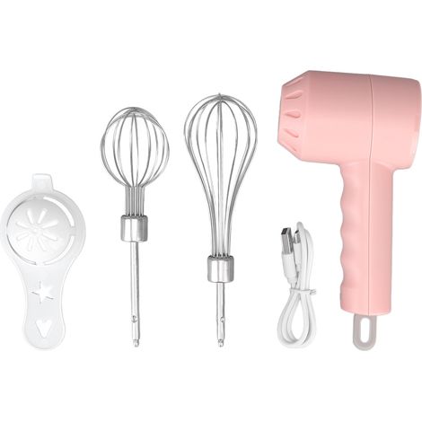 Wiederaufladbarer, kabelloser USB-Mixer, Schneebesen und Milchaufschäumer mit 2 Schneebesen, Pink für die heimische Küche (1/5)