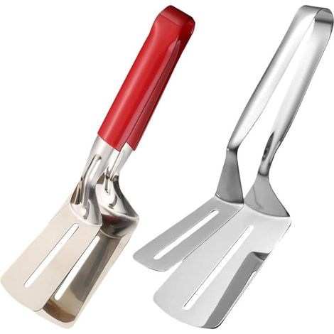 Spatule de cuisson en deux parties - Retourneur antiadhésif Robuste, durable et résistante à la chaleur, avec une large surface de spatule adaptée à la cuisson de steaks, poissons, hamburgers