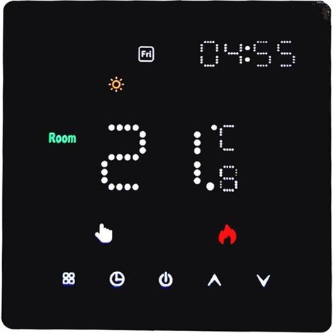 Thermostat intelligent pour chauffage et plancher chauffant – Écran tactile numérique LED, 16 A, réglage précis de la température, compatible avec systèmes électriques et hydrauliques