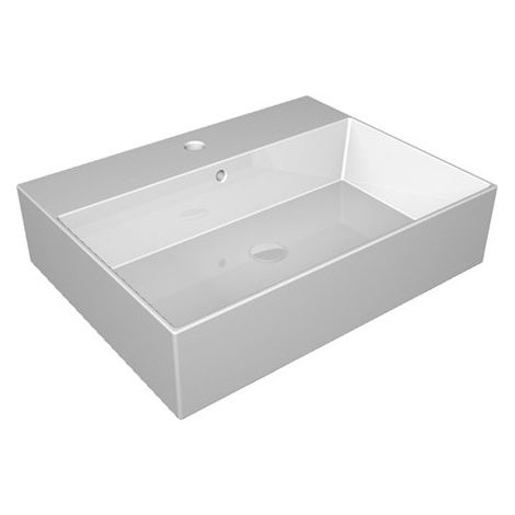 Lavabo Zenith appoggio/sospeso 50x46 in ceramica bianco lucido di