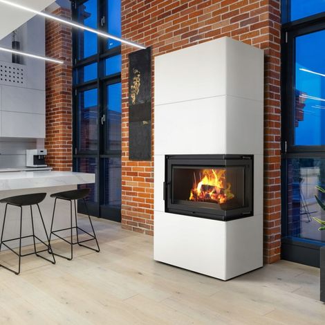 Kamineinsatz Simple Box 8 kW Ø 200 Bianco mit Türfeder (1/5)
