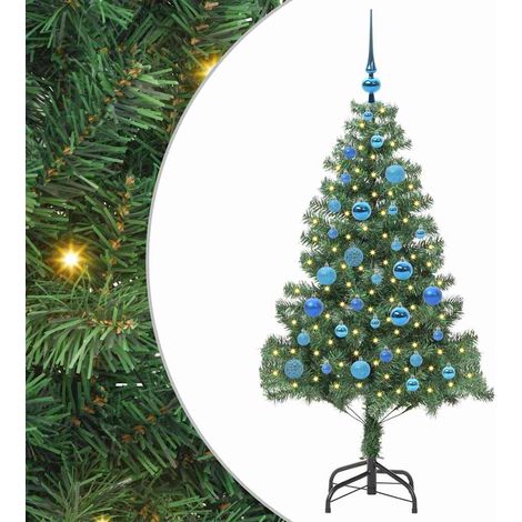Sapin de Noël  Arbre de Noël avec 150 LED avec support Vert 150 cm PVC (1/5)