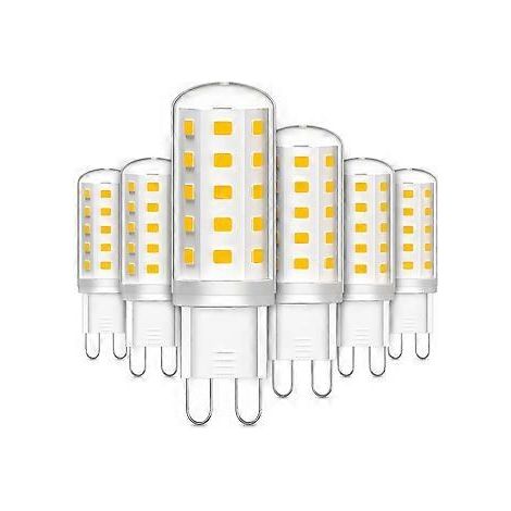 Set mit 6 G9-LED-Lampen, 3 W (entspricht 30 W Halogenlampe), warmweiß, flimmerfrei, für Schlafzimmer, Wohnzimmer, Küche und Garten, nicht dimmbar