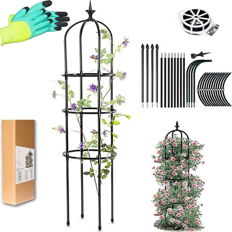 Obélisque de Jardins,Support pour Plantes grimpantes,Stable Cage à tomates,Jardin Treillis Grimper légumes (1/5)