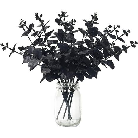 Branches D Eucalyptus Artificielles - 6 Pièces - 14 Pouces - Noir - Pour Décoration Intérieure Mariage Centre De Table Couronne - 6 Unités (1/5)