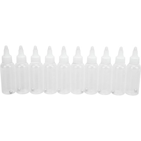 Lot de 10 flacons doseurs de pigments, 60 ml chacun. Conception à bille en plastique résistant, largement utilisée pour les pigments à base d'huile. Convient aux pigments et solvants à base d'huile.