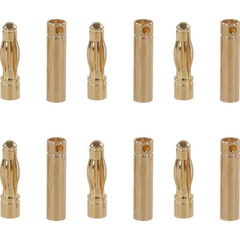 Lot de 30 connecteurs banane RC mâle femelle, fiche plaquée or en laiton pour modèles radiocommandés, prise électrique robuste. (1/5)