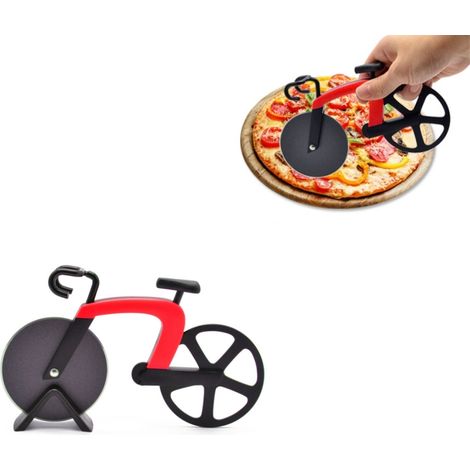 Coupe-pizza en acier inoxydable au design vélo (1/5)