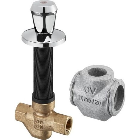 VÁLVULA DE ESFERA COMPLETA UP-THERM, 63 ° C, DN15, EMPOTRADA. (1/2)