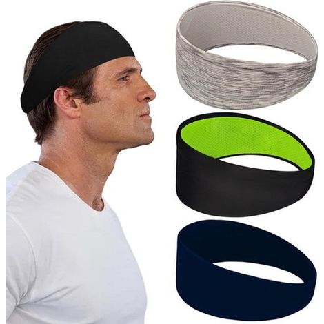 3-teiliges Set antibakterieller, schweißabsorbierender Stirnbänder, elastische Sportstirnbänder, rutschfeste Stirnbänder, Haaraccessoires für Fitness, Laufen und andere Sportarten. (1/5)