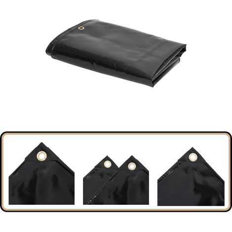 Bâche de protection 650 g/m² 1,5x10 m Noir - Bâche Imperméable - Bâche De Protection - Bâche Extérieure - Bâche Intérieure - Bâche Résistant Aux Uv