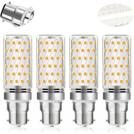 Ampoule LED Mais B22 16W Blanc Froid 6000K, 1600LM, Équivalent Halogène B22 100W-120W, AC 230V, Ampoule B22 pour Garage/Studio, non-dimmable, lot de 4 [Classe énergétique A] (1/4)
