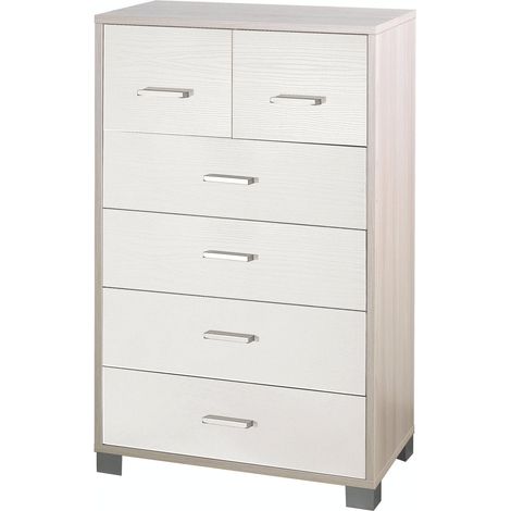 Mobile 4 + 2 Cassetti 70L x 41P x h112 – Finitura Olmo Chiaro e Bianco Fiammato – Sarmog
