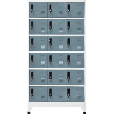 Maison Exclusive - Armadietto con Chiave Grigio Chiaro e Scuro 90x40x180cm Acciaio