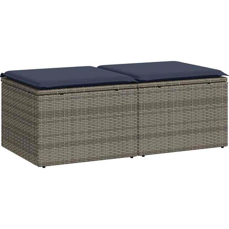 Maison Exclusive - 2-tlg. Garten-Sofagarnitur mit Kissen Grau Pol