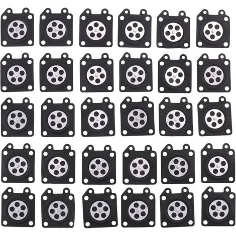 30 Pièces de Carburateur Tampons Membrane pour Tronçonneuse Modèles 2500 3800 4500 5200 5800 (1/4)