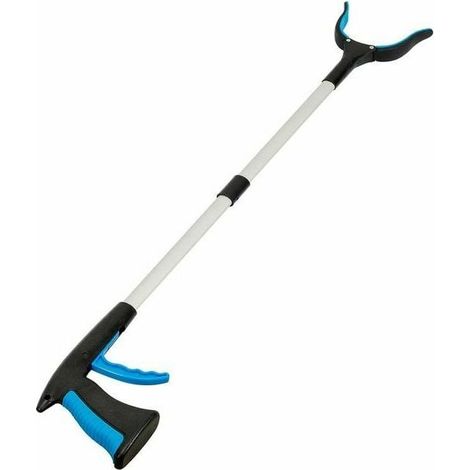 Orchidée - Outil de préhension, outil de ramassage pour les personnes âgées et les personnes handicapées, de haut en bas, pratique, pour ramasser les déchets et les résidus de jardin - bleu (1/5)