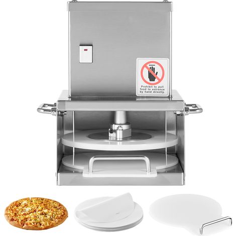 Mophorn Elektrische Pizzateigpresse, 6-Zoll-Gebäckpressplatte, Brotpresse aus Edelstahl, kommerzielles Teigformwerkzeug mit einstellbarer Dicke, inklusive 100 Stück Pergamentpapier