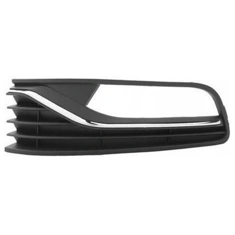 Grille de pare-choc avant gauche noire et chromée avec trou anti-brouillard Volkswagen Polo 5 2014-2017