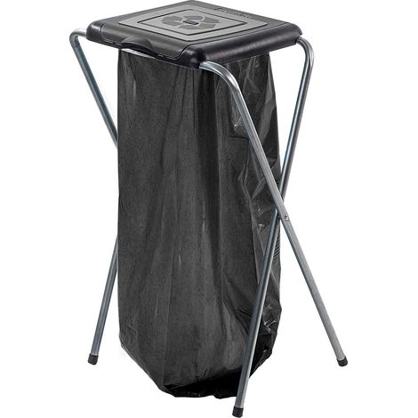 1 - Support Sac Poubelle - Porte-Sacs Recyclage - Stabilisation Verticale Et Tri Sélectif - Intérieur Et Extérieur - Noir - 40x30x60cm
