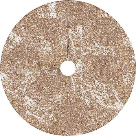 Arbre De Noël - Jupe Pour Arbre 60 Cm - Tissu Satin Avec Paillettes 3 Mm - Pour Arbres De 120 À 180 Cm - 1 Pièce (1/5)