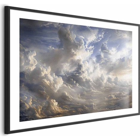 Plakat – Goldene Spiegelungen in den Wolken kündigen die Dämmerung an (1/4)