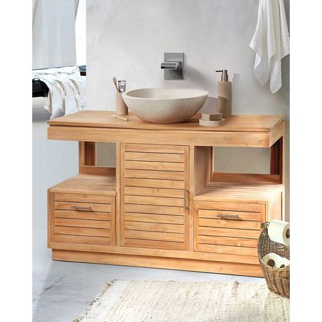 Oasis - Meuble salle de bain en teck massif 120 cm (1/5)