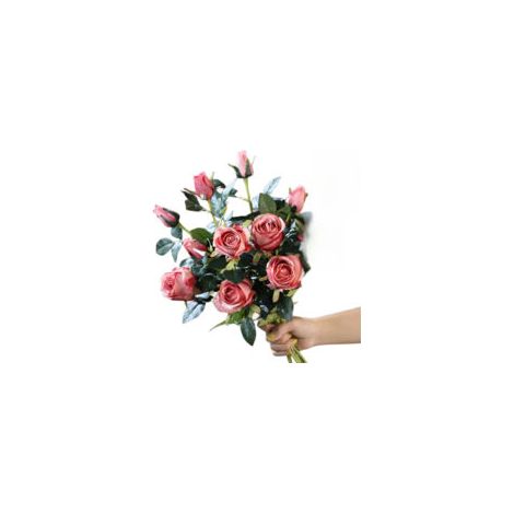 4 Bouquets de Pivoines Artificielles Rose Foncé - Décoration de Mariage, Événement et Fausses Fleurs pour Maison (1/5)