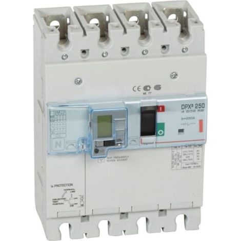 Disjoncteur magnétothermique différentiel DPX³250 pouvoir de coupure 36kA 400V - 4P - 250A - LEGRAND