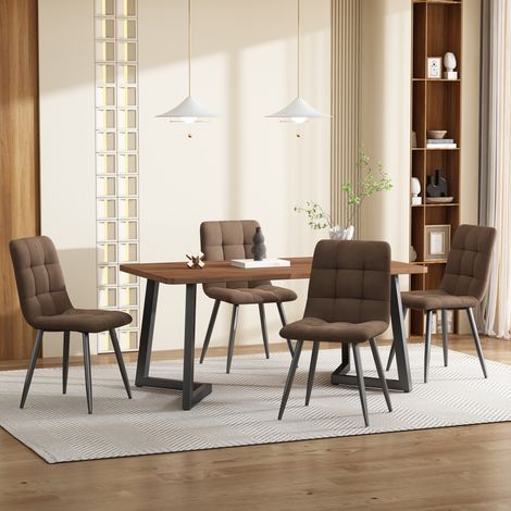 Tisch Esstisch platzsparend 5teilig Walnuss MDF OKMYHOME (1/4)