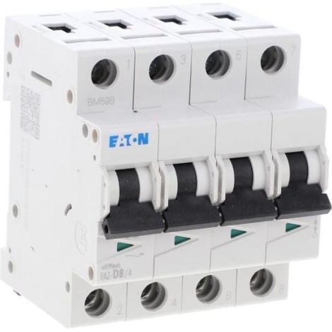 Disjoncteur FAZ 4P 8A 15kA (IEC/EN 60947 2) cbe D 000279079 EATON FAZ D8/4